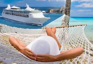 Woman in Hammock on Beach