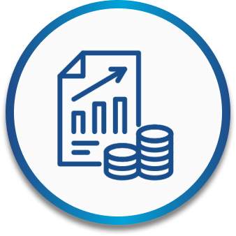 A chart and two stacks of coins