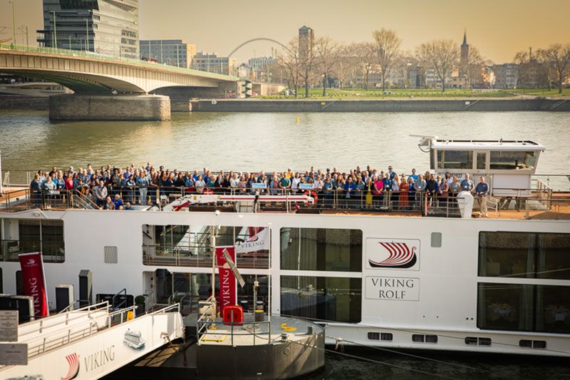 Dream Vacations 2026 River Cruise participants atop the cruise boat.