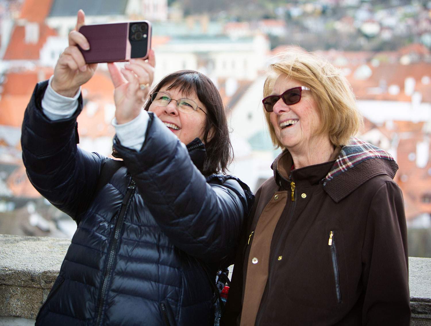 two women taking a selfie